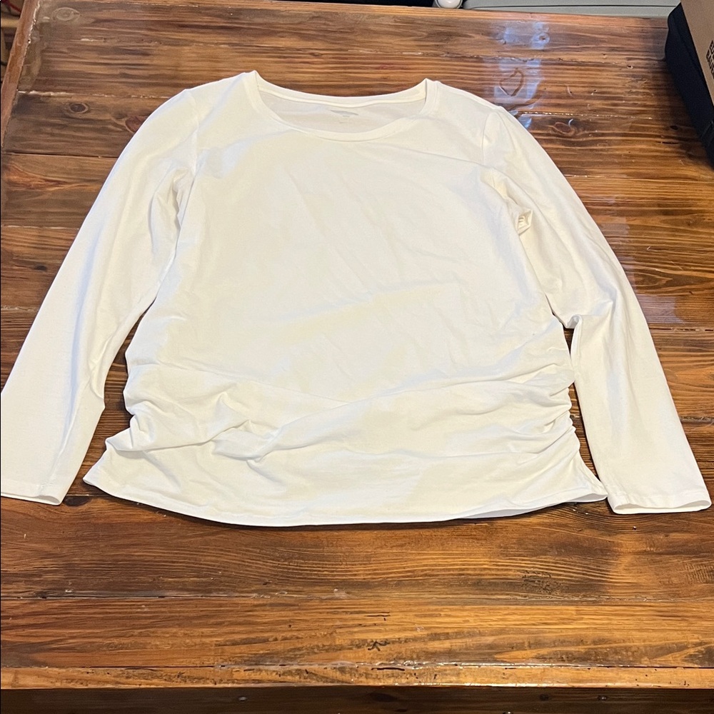 White Long Sleeve Maternity Top